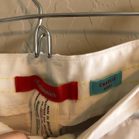 ANTHROPOLOGIE lace-trimmed Charlie trouser pants - Picture 6 of 7